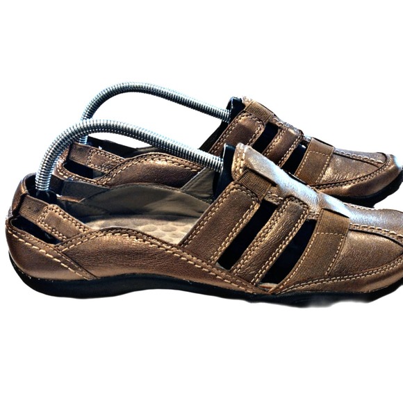 💸$14 Clarks Haley Stork Loafer Slip On Women's 11 Narrow Metallic Pewter EUC - Picture 7 of 7